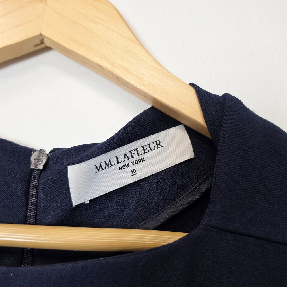 M.M. LaFleur Emily Sheath Dress Galaxy Blue Size 10 Short Sleeve Workwear - Picture 9 of 10